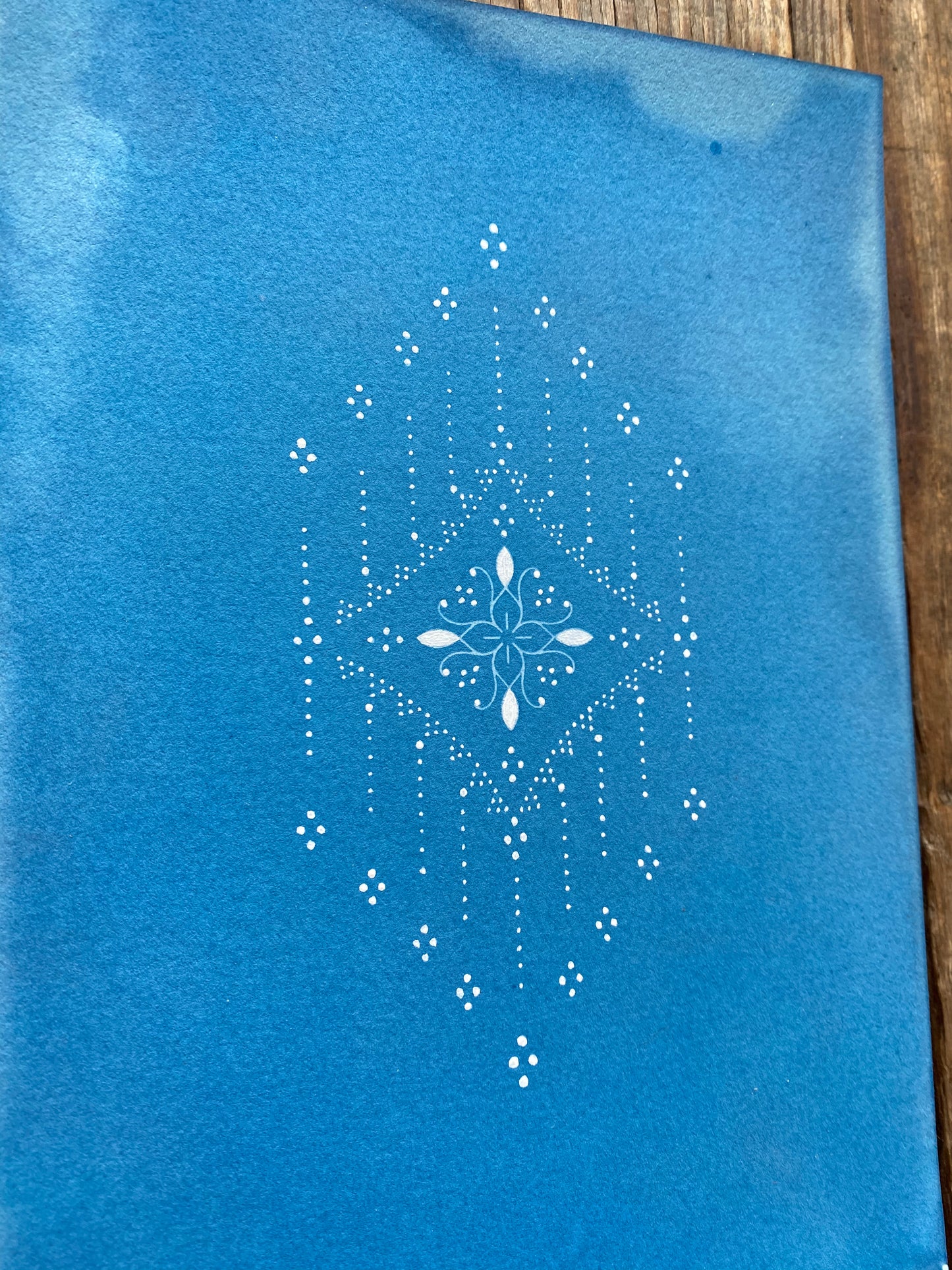 ‘Transcending’ painting on cyanotype