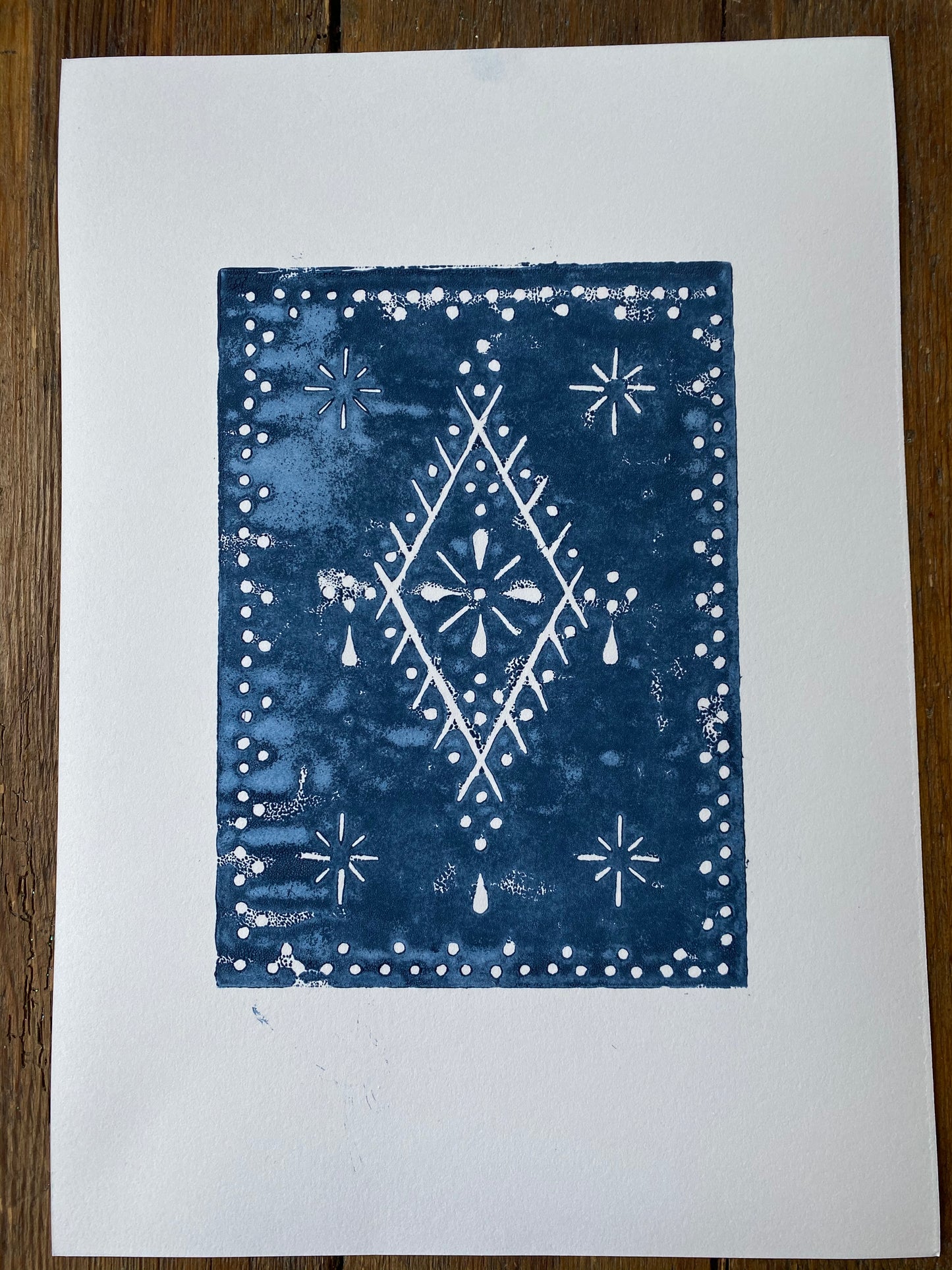 ‘Thrud’ Lino cut print