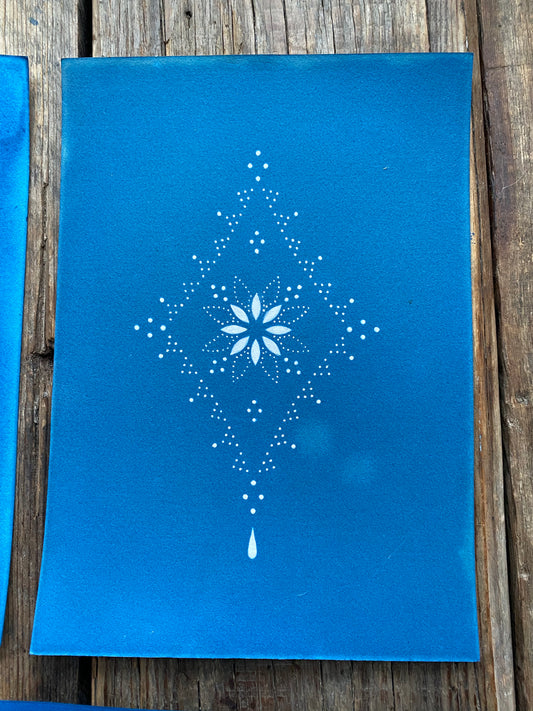 ‘Skadi’ painting on cyanotype