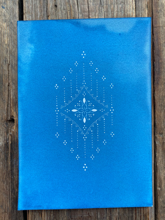 ‘Transcending’ painting on cyanotype